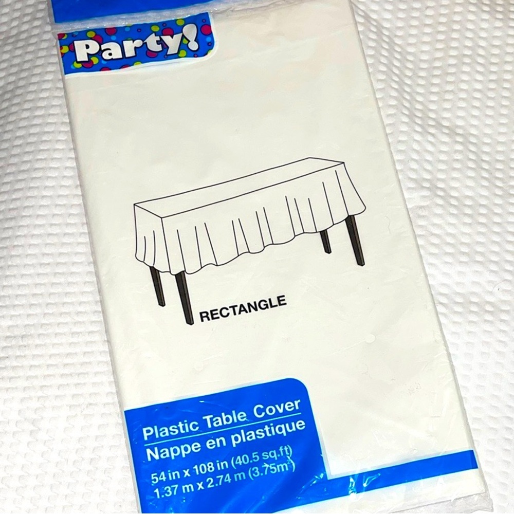 Plastic Table Cover - White